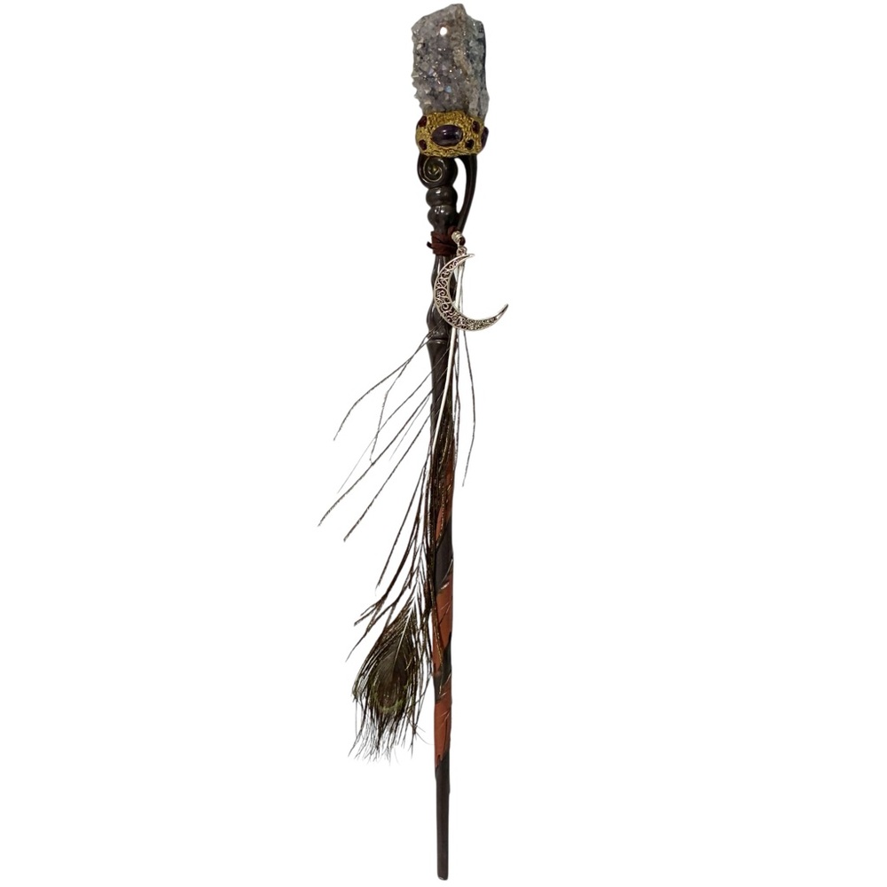AMETHYST CLUSTER WAND‎ WITCHES WIZARDS COSPLAY HALLOWEEN COLLECTABLE NEW